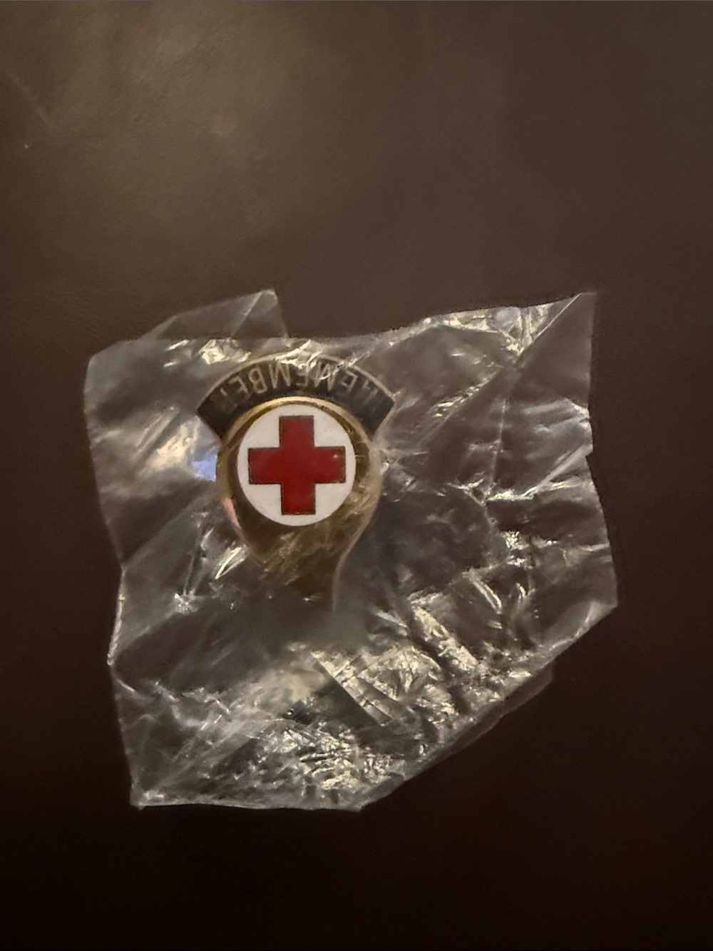 Red Cross Enamel Pin - Branded Medical Emblem in Red and White